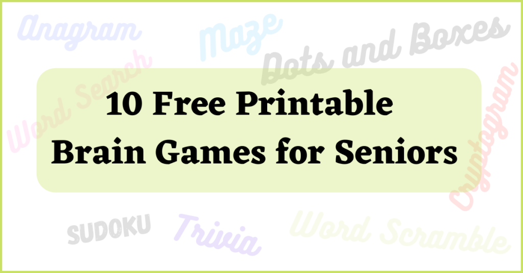 Printable brain games for seniors