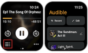 apple watch audible library